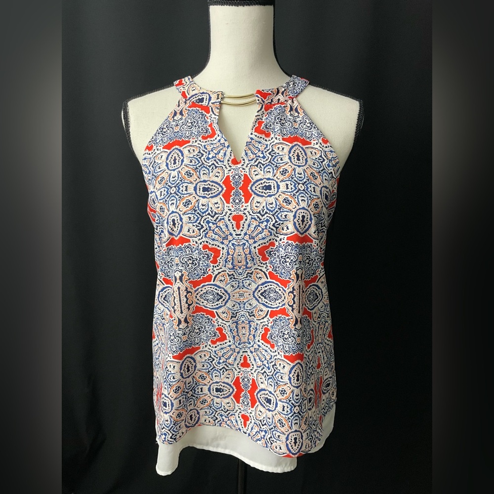 The Limited Red and Blue Paisley Tank Top